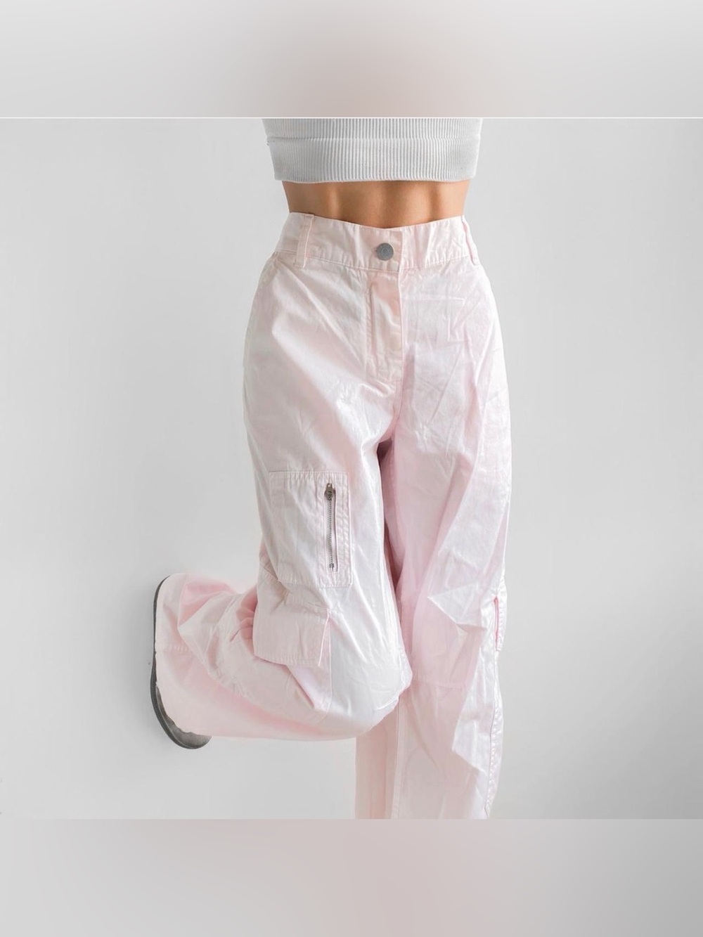 Urban Outfitters BDG Pink Pastel Cargo Utility Wide Leg Pants Size 12